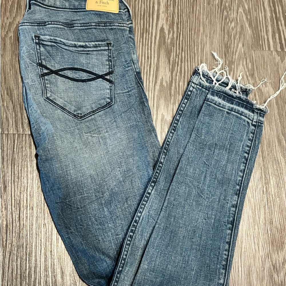 Abercrombie & Fitch Distressed Blue Skinny Jeans
